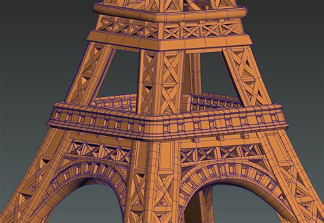 3d Cartoon Eiffel Tower Model Turbosquid 1374219