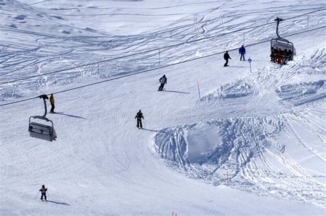 Madesimo Val Di Lei Ski Fields And Ski Lifts Stock Image Image Of