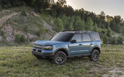 Download Wallpapers Ford Bronco 2021 Front View Exterior Blue Suv