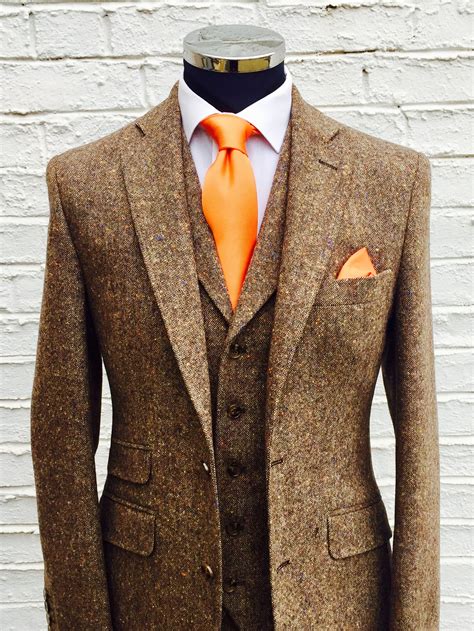 We Have A Selection Of Stunning Brown Tweed Three Piece Suits For Sale