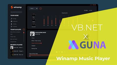 Vbnet Winamp Music Player Modern Design Ui Guna Ui Framework