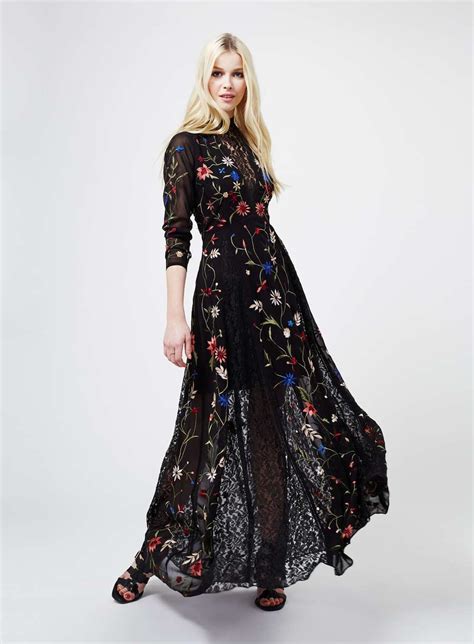 Black Embroided Maxi Dress Maxi Dress Style Maxi Dress Floral Lace