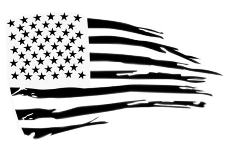Distressed American Flag Decal Black And White