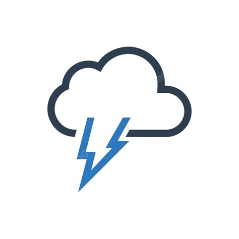 Thunder Icon Symbol Lightning Cloud Vector Symbol Lightning Cloud