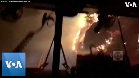Firefighters Take Daring Drive Through California Wildfire Youtube