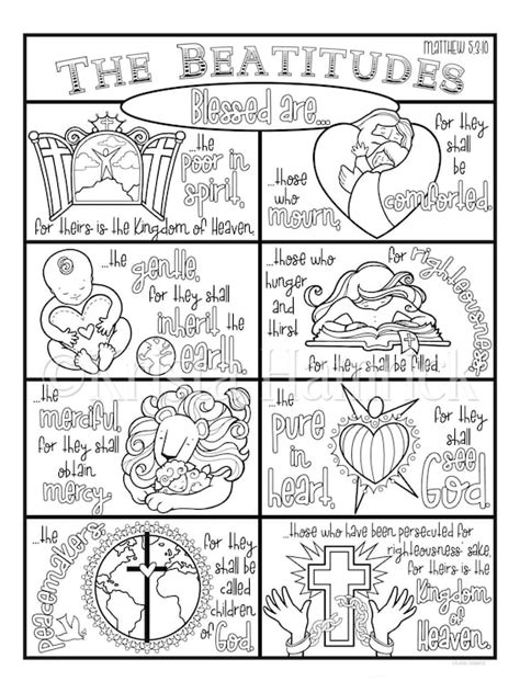 The Beatitudes Coloring Page Printable