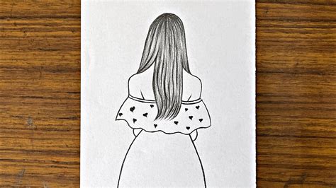 Easy Girl Backside Drawing For Beginners Girl Drawing Step By Step