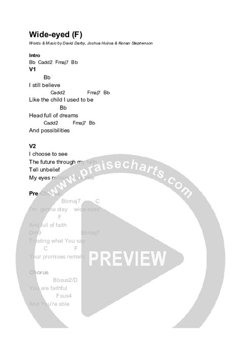 Wide Eyed Chords PDF Equippers Revolution PraiseCharts