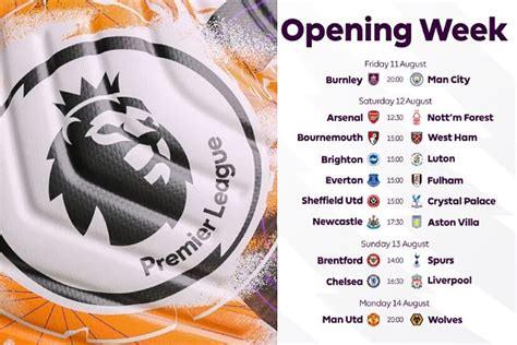 Premier League Football Fixtures 2324