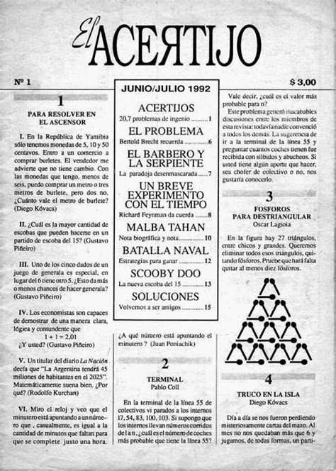 Pasatiempos Matemáticos De La Prensa Ampliación Revista El Acertijo