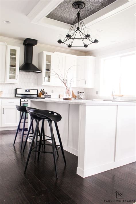Black and white kitchen can be modified as per ones likings and requirement. Black and White Modern Kitchen Reveal - Taryn Whiteaker