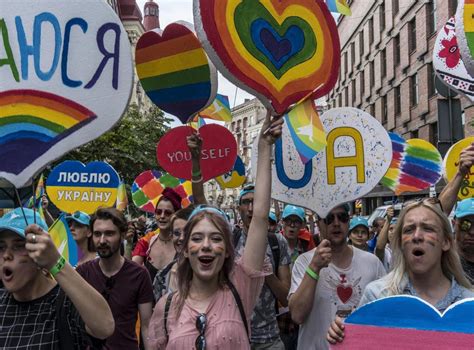 Ukraine Holds Country S Largest Ever Gay Pride Parade The Independent The Independent