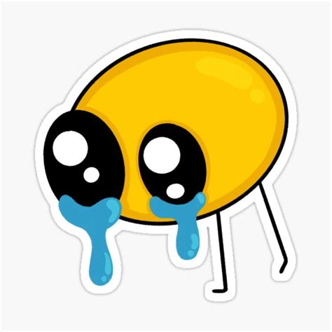 Cute Crying Cursed Emoji Sticker By Cursedemoge Redbubble