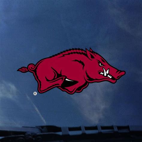 Arkansas Razorbacks Color Shock Running Hog Auto Decal Red Campus