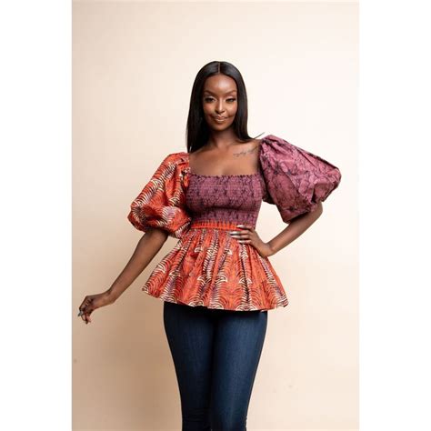 Fimi African Print Smocked Top In 2021 African Print Tops African