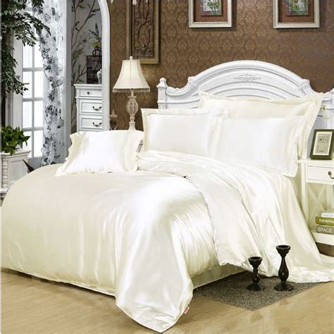 Shop comforters bedding at up to 70% off! White satin duvet cover solid color 4/6pcs Imitation silk ...