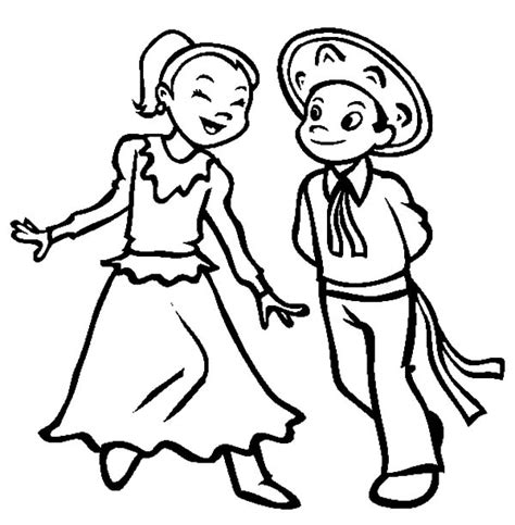 Couple Dancing In Mexican Dress Coloring Pages Color Luna
