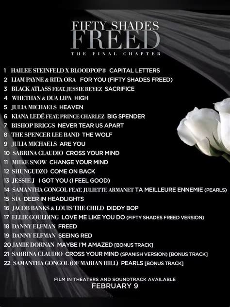 50 Shades Freed Soundtrack Announcement Tracklist Entertainment