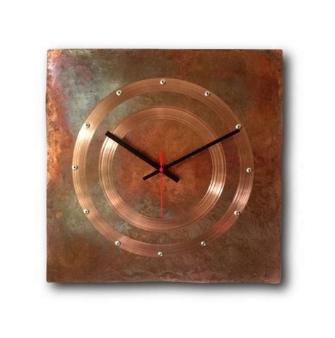 Patina Copper Clock Wall Clock Home Decor Original Clock Etsy Часы
