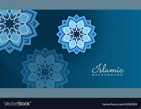 Ramadan Kareem Background Ornamental Arabic Blue Vector Image