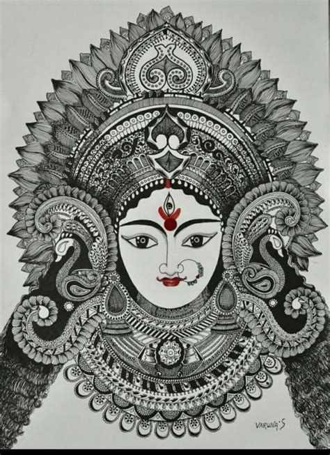 Maa Durga Pencil Drawing