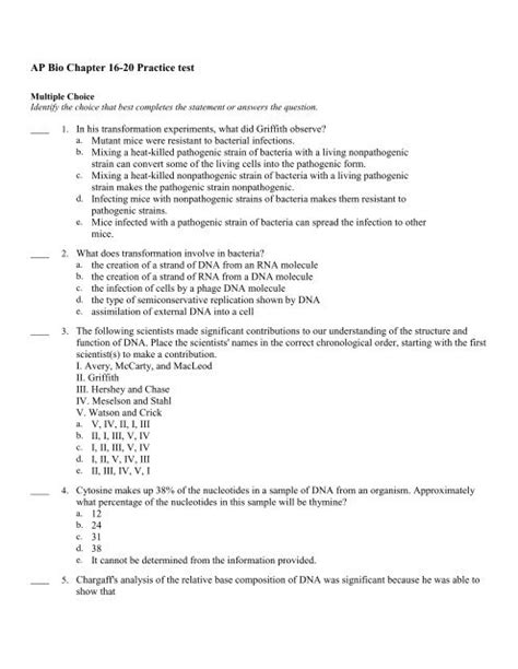 Ap Bio Chapter 15 Test Your Knowledge Answers Knowledge