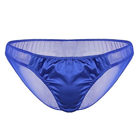 buy yoojia men s sheer mesh ruffle bikini briefs sissy lingerie silky underwear see through back