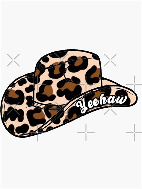 Yeehaw Cheetah Cowboy Hat Sticker For Sale By Sunsetriverside Redbubble