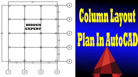 Column Lay Out Grid Plan In Autocad Youtube