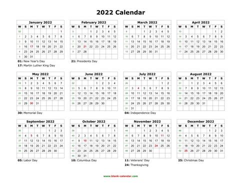 Editable Printable Calendar 2022 Grefan