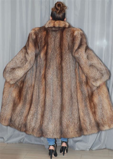 Gorgeous Crystal Fox Fur Jacket Coat Size M Ebay Fur Jacket Clothes For Women Coat
