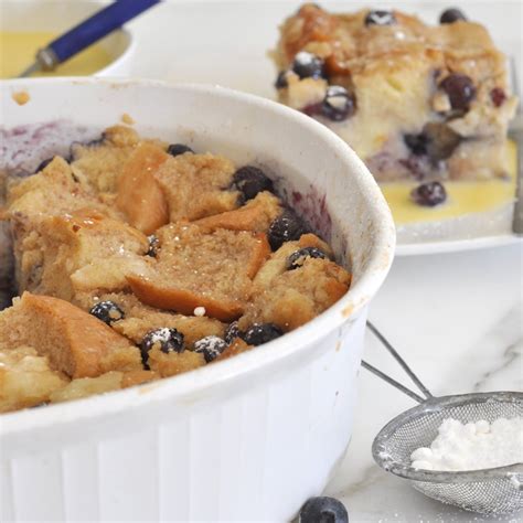 Homemade Blueberry Bread Pudding With Images Blueberry Bread