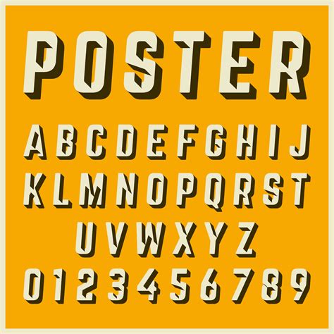 Alphabet Font Template Vintage Poster Design 683338 Vector Art At Vecteezy