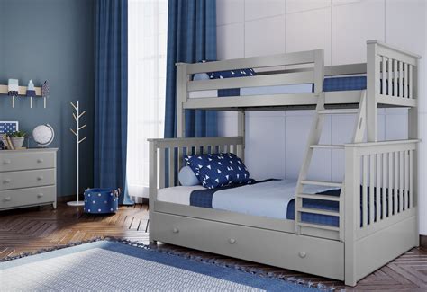 Rooms to go bunk beds twin over full. Twin Over Full Bunk with Angled Ladder - Grey Twin Over ...