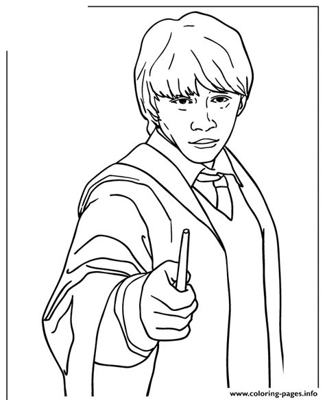 Ronald Weasley From Harry Potter Series Coloring Page Printable
