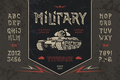 Font Military Hand Crafted Textured Typeface Design Handmade Alphabet