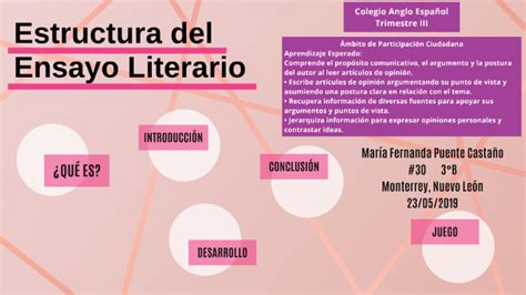 Estructura Del Ensayo Literario By Marifer Puente