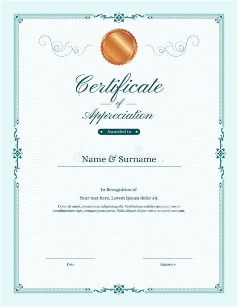 Luxury Certificate Template With Elegant Golden Border Frame Di Stock