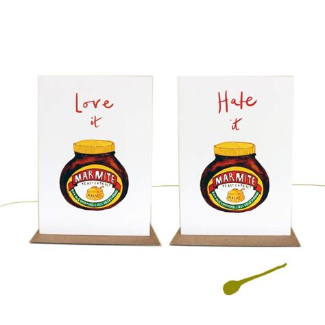 Love It Or Hate It Marmite Jar Illustrated Greetings Card Etsy