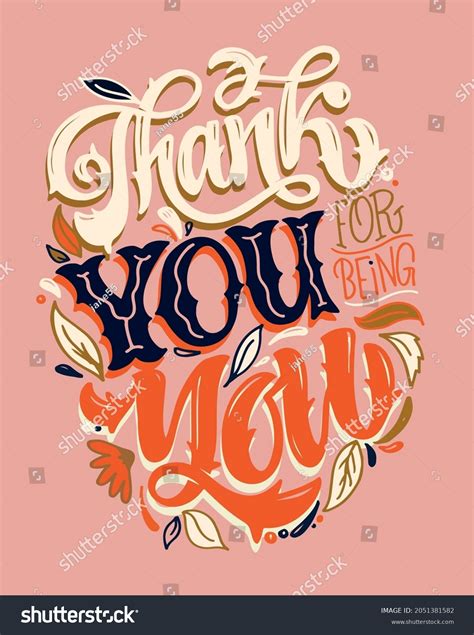 Thank You Being You Hand Drawn Stock Vector Royalty Free 2051381582