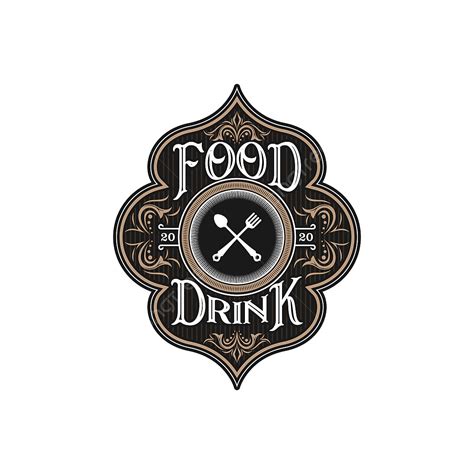 Gambar Desain Logo Minuman Makanan Restoran Gaya Vintage Dan Cafe Bar