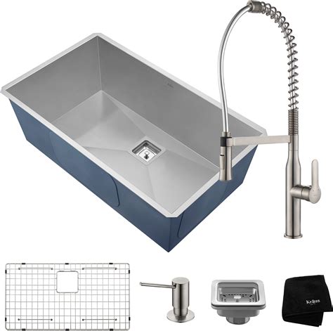 It needs to be functional and versatile for the many different tasks done at the kitchen sink. Kraus KHU32165041SS 31 Inch Undermount Kitchen Sink and ...
