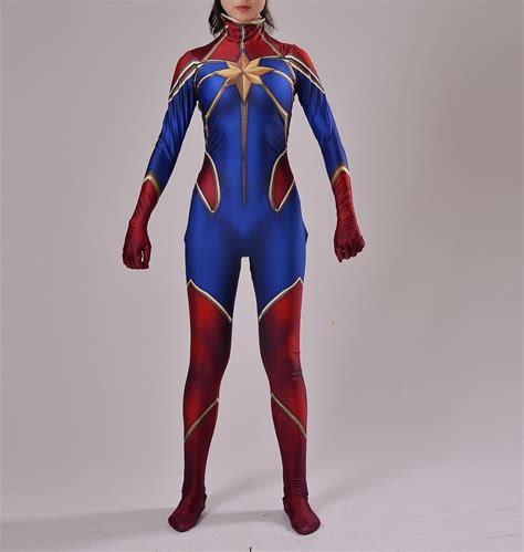 Captain marvel superhero dress costume. Captain Marvel Costume Female Ms Marvel Superhero Costume ...