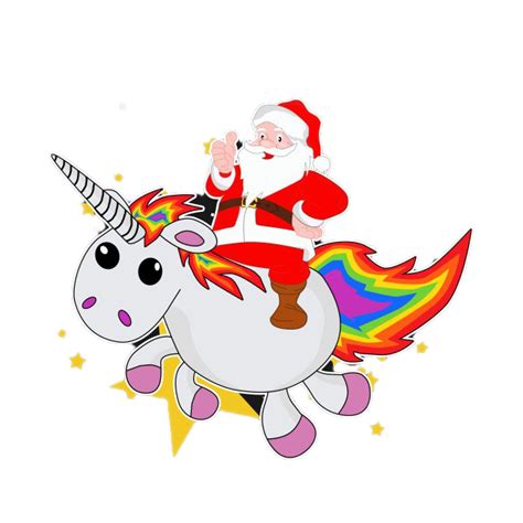 Santa On Unicorn Png File Png Mart