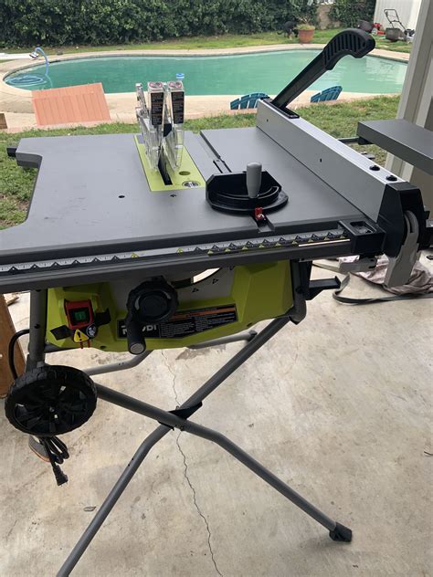Ryobi 10 Inch Table Saw With Rolling Fold Up Stand Powerful 15 Amp