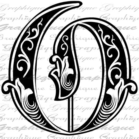 Letter Initial O Monogram Old Engraving Style Type Text Graffiti Art