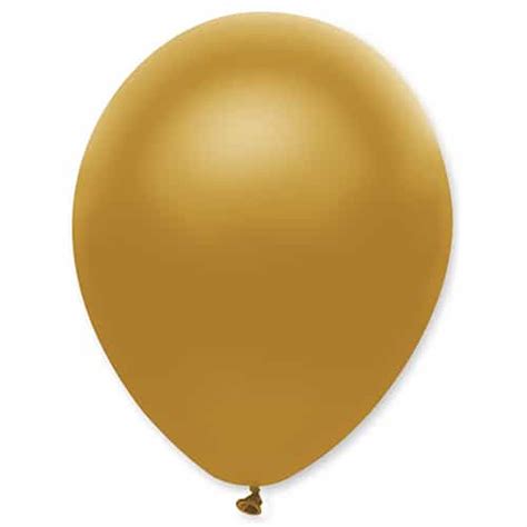 Gold 12 Metallic Helium Latex Balloons Pack 50 Partyrama