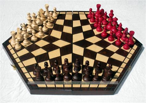 Large 3 Player Chess Pieces And Board Chess Chess Board Chess Game
