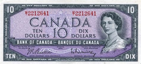 Value Of 1954 Devils Face 10 Bill From The Bank Of Canada Canadian