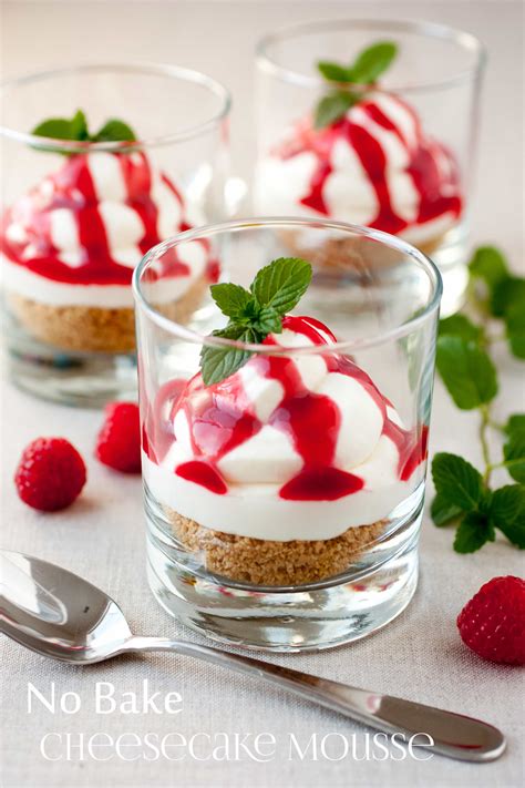 No Bake Cheesecake Mousse With Raspberry Sauce Cooking Classy